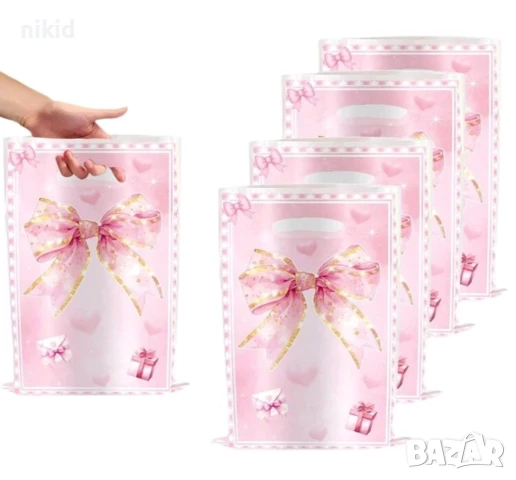 10 бр Торбички Розова Панделка за сладки подарък рожден ден парти, снимка 2 - Други - 50969275