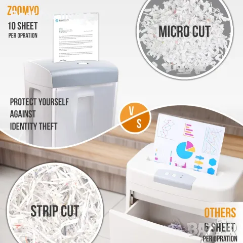 Професионален голям шредер на квадратчета Zoomyo PBS 14-17, снимка 3 - Друго - 48742883