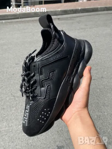 Versace черни мъжки маратонки , снимка 3 - Маратонки - 48437298