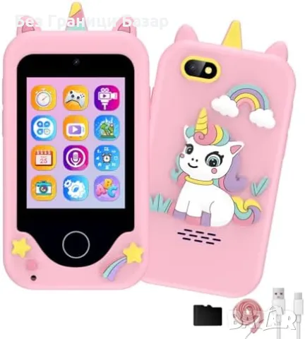 Нов Телефон с камера и игри - Играчка подарък за момичета на 3-8 години 