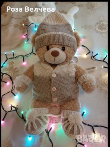 Ръчно плетен бебешки комплект, снимка 5 - Комплекти за бебе - 53171145