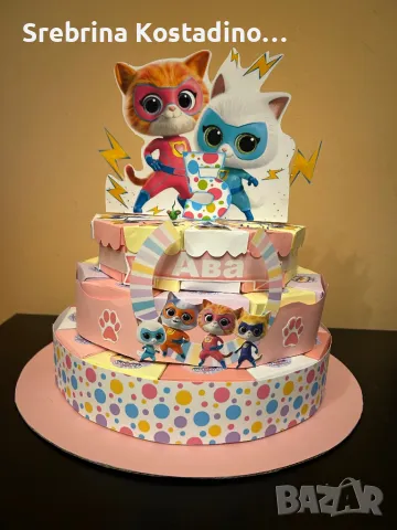 Картонена торта “Супер Котета”, снимка 2 - Други - 48280287