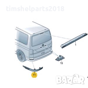 Рефлектор задна броня за VW Т6 след 2015 г. - Шоф. или Пасаж. страна, снимка 4 - Части - 36168065