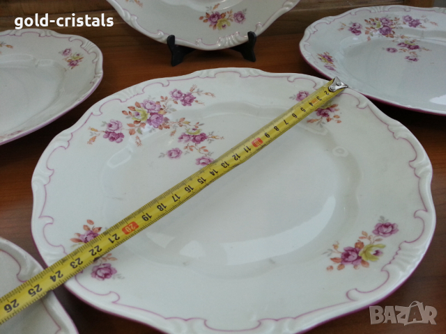 Стар порцелан бароков релеф чинии плитки за основно, снимка 3 - Антикварни и старинни предмети - 36173603