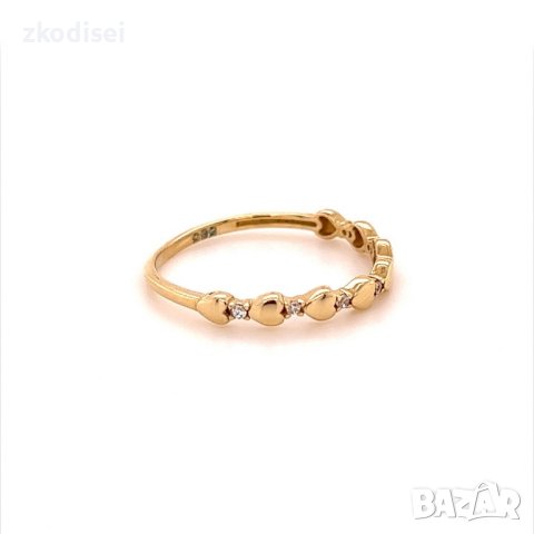 Златен дамски пръстен 1,10гр. размер:56 14кр. проба:585 модел:16503-5, снимка 3 - Пръстени - 40768560