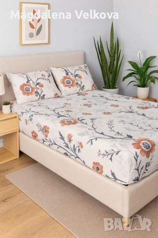 Чаршаф с ластик и 2 калъфки , снимка 17 - Спално бельо - 52800216