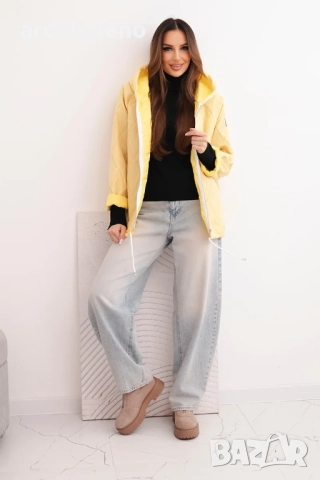 Дамско пролетно ватирано яке с качулка и цип, 9цвята , снимка 13 - Якета - 52869834