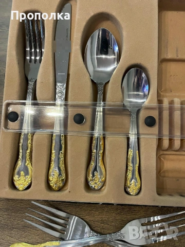  К-т прибори барокови орнаменти за шест души, неупотребявани -24бр., снимка 7 - Прибори за хранене, готвене и сервиране - 53631442