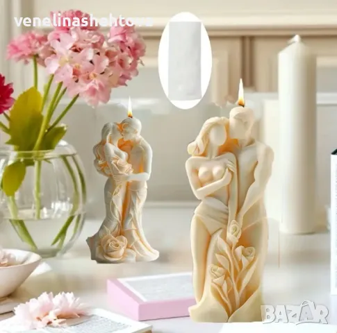 3D Влюбена двойка Свети Валентин Силиконов молд за свещи гипс сапун 