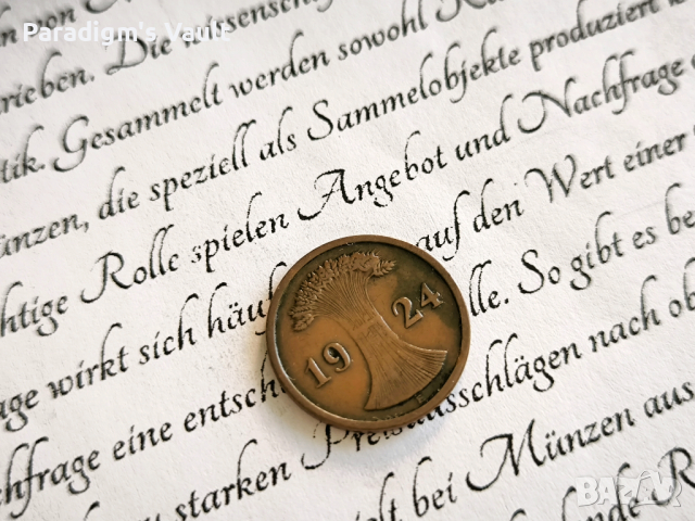 Райх монета - Германия - 2 пфенига | 1924г.; серия E, снимка 2 - Нумизматика и бонистика - 44697492