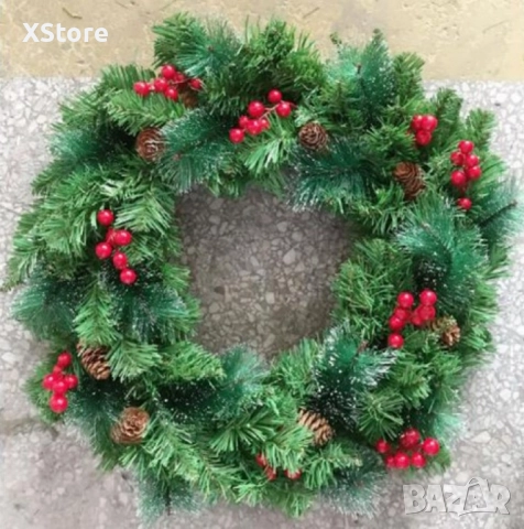 Голям коледен венец за декорация, 45 см. 