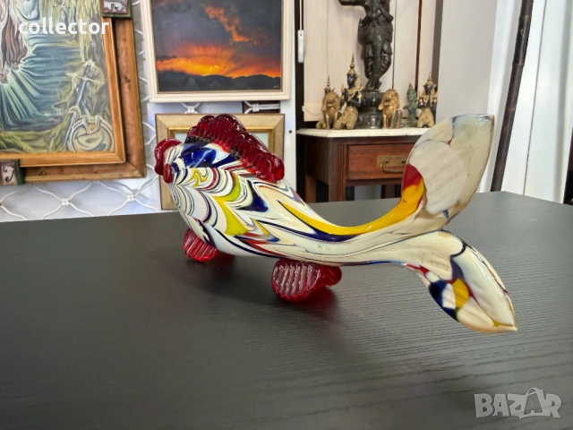 Винтидж стъклена фигурка на риба. №7914, снимка 5 - Колекции - 53680638