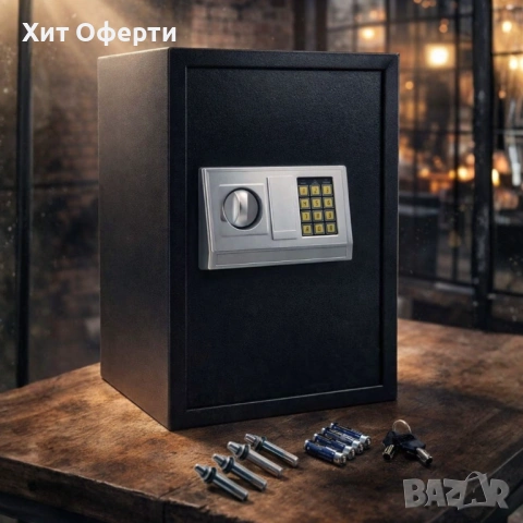 Електронен сейф 43L с аварийни ключове и монтажни болтове – Сигурност и защита за ценни вещи, снимка 3 - Други стоки за дома - 53202397