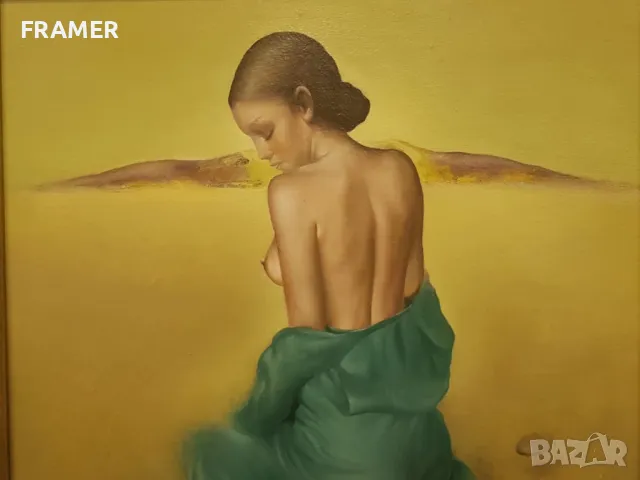 Димитър Войнов – син Муза Авторска техника с маслени бои , снимка 3 - Картини - 47733877