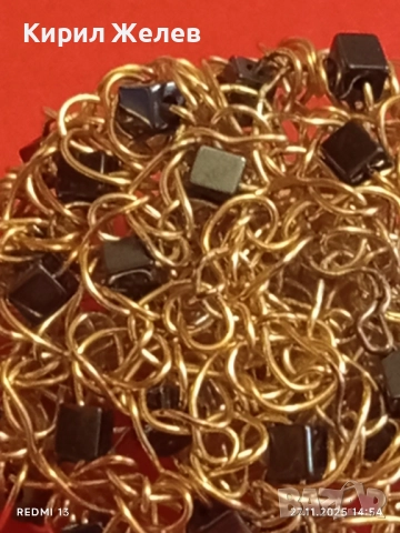 Demi Paure брошка златиста тел с черни кристали ХЕМОТАТ 21034, снимка 4 - Други - 52562261