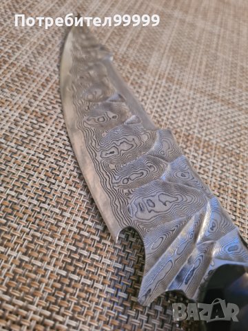Ловен нож от дамаска стомана , снимка 7 - Ножове - 44198013