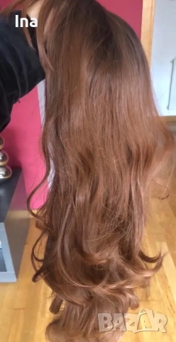 Червеникаво кестенява перука, снимка 3 - Аксесоари за коса - 53165164