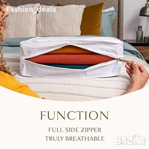 Нова Луксозна памучна чанта за съхранение на дрехи пуловери спално бельо/Органайзер, снимка 3 - Други стоки за дома - 41518815