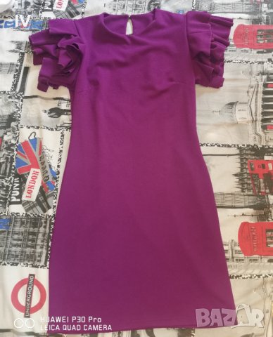 Дамска рокля цвят патладжан, снимка 2 - Рокли - 41388516