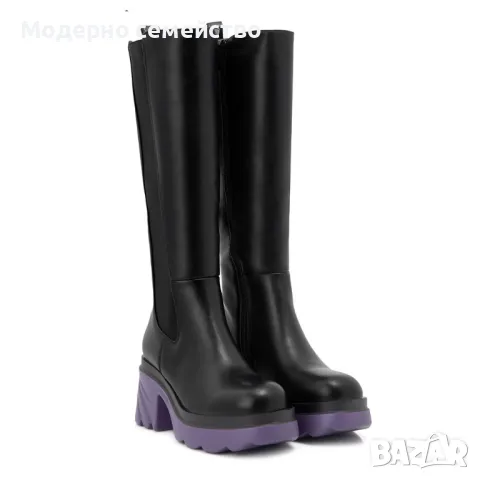 Стилни дамски ботуши Хейлис лилава подметка , снимка 2 - Дамски ботуши - 47518634