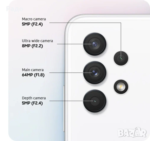 Samsung Galaxy A32 128GB SM-A325F/DS Dual-SIM Black GSM телефон смартфон зарядно micro SD кейс, снимка 12 - Samsung - 53078616