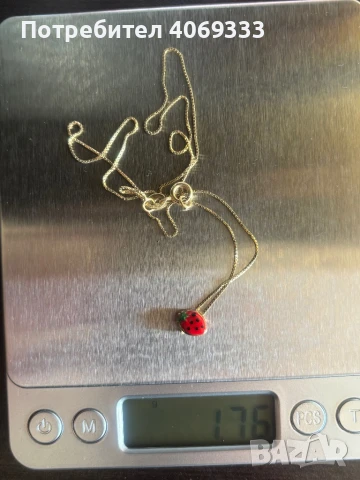 Златно колие с ягодка 1.76гр 14к 40см, снимка 4 - Колиета, медальони, синджири - 51010376