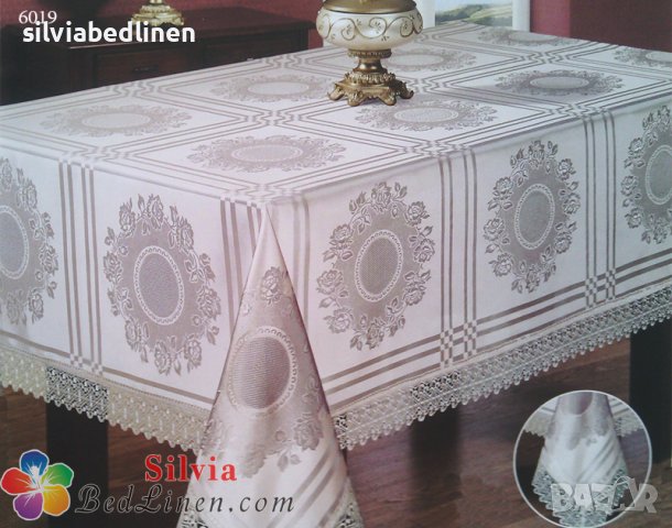 Покривки за голяма маса с дантела от лен,Тефлон, бяло,крем,бежово, снимка 11 - Покривки за маси - 42056456