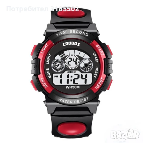 Мултифункционален детски водоустойчив до 30 метра часовник. Аларма, календар, хронометър, показване , снимка 2 - Смарт гривни - 50813287