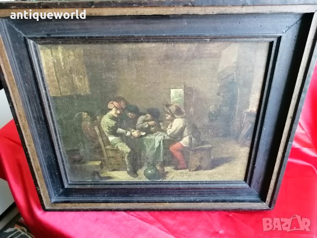 Стара Барокова Картина Adriaen Brouwer 1635 г., снимка 8 - Антикварни и старинни предмети - 35802213