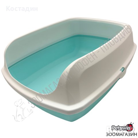 Полузатворена Котешка Тоалетна - M, L размер - Светлосиня разцветка - Cat Toilet Easy- Pet Interest