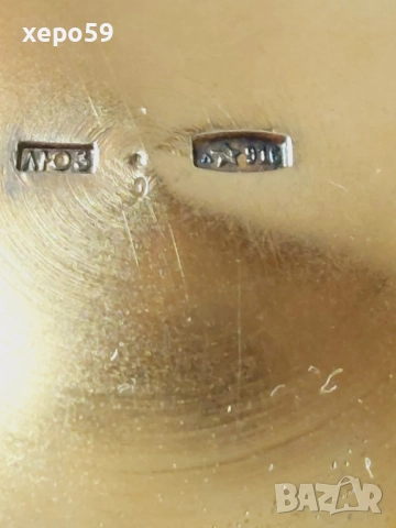 СССР-сребро 916-сребърни чаши с емайл позлата,сребърен сервиз, сребро,злато, снимка 11 - Сервизи - 52217778