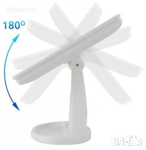 LED огледало за грим, осветено настолно, подвижно, регулируемо, преносимо огледало за грим, 22 диода, снимка 7 - Огледала - 34404111