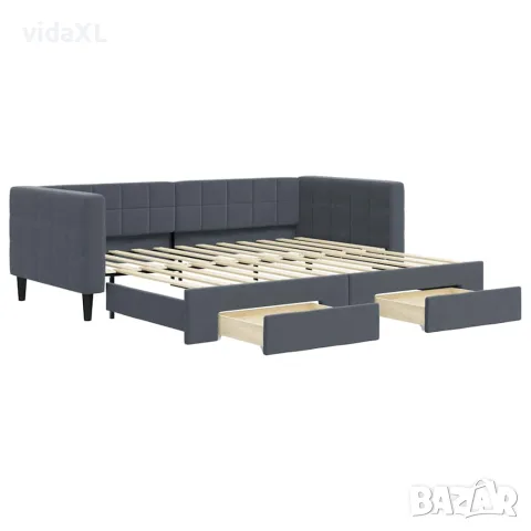 vidaXL Дневно легло с уширение и чекмеджета, без матрак, 90x200 см
