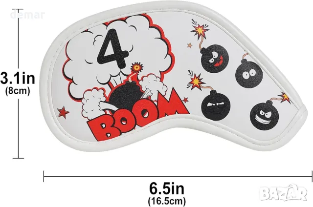 Craftsman Golf Red Bomb Комплект капаци с бяла желязна глава с магнитно затваряне, снимка 2 - Голф - 47523934