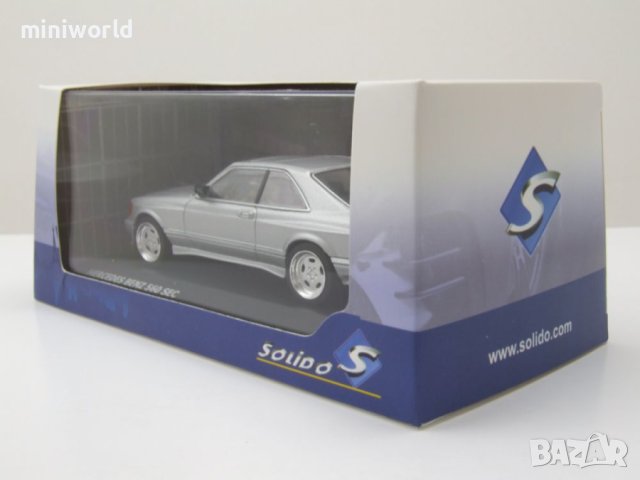Mercedes 560 SEC AMG Widebody 1990 - мащаб 1:43 на Solido моделът е нов в PVC дисплей-кейс, снимка 9 - Колекции - 42727216
