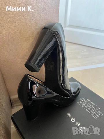 Черни лачени обувки, снимка 6 - Дамски обувки на ток - 53677750