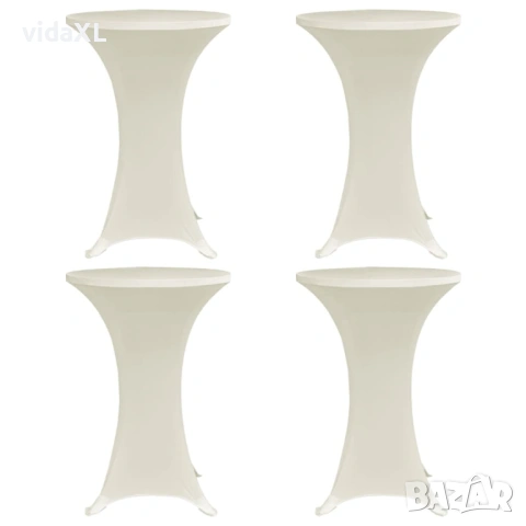 vidaXL Покривки за коктейлни маси, Ø80 см, кремави(SKU:279076)