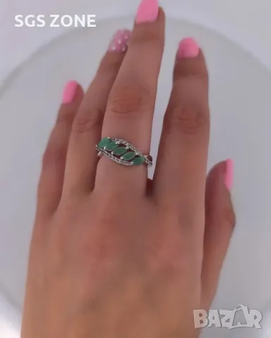 Пръстен със Сапфир, Рубин, Изумруд и Топаз, снимка 7 - Пръстени - 50254347