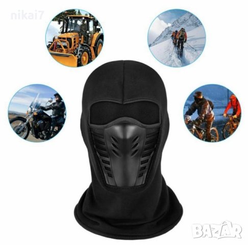 поларена маска за ски сноуборд черна с дишащата и мрежеста конструкция, снимка 12 - Шапки - 41769837