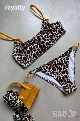 Нов Дамски Леопардов Бански Две Части , снимка 2 - Бански костюми - 53672675