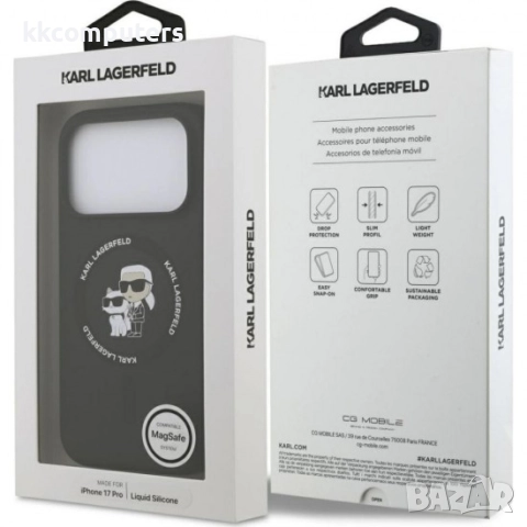 Оригинален кейс Karl Lagerfeld Silicone Double Heads And Circle MagSafe, За iPhone 17 Pro Max (6.9),, снимка 6 - Калъфи, кейсове - 51825582