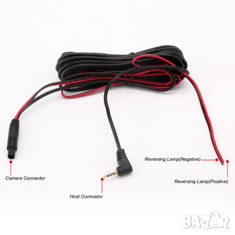 5 PIN Кабел Aвтомобилна Камера за Огледало за Навигация Видеорегистратор 2.5мм Жак 6 Метра AV 5 ПИНА, снимка 2 - Навигация за кола - 41381292