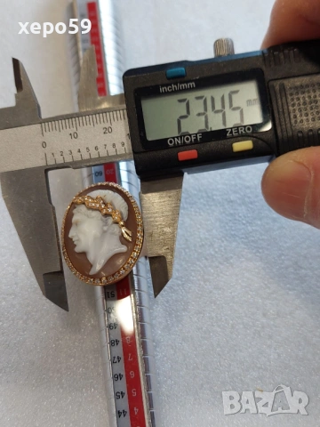 Уникален дамски златен пръстен,злато 18 карата,45 брилянта,и огромна камея, снимка 12 - Пръстени - 53840580