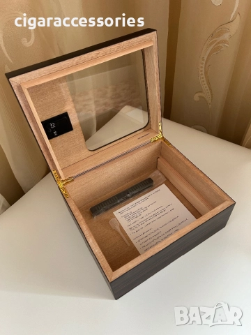 Луксозен хумидор от кедрово дърво с хигрометър – нов, 55 пури, снимка 7 - Табакери - 52416780