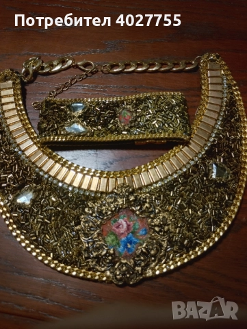 Колие и гривна ръчна изработка с гоблен 