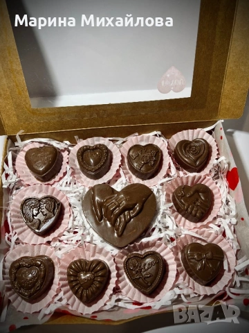 РЪЧНО ИЗРАБОТЕНИ ШОКОЛАДОВИ БОНБОНИ И СВЕЩИ ЗА СВ. ВАЛЕНТИН, снимка 2 - Други - 53198946