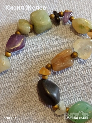 КОЛИЕ ПОЛУСКЪПОЦЕННИ КАМЪНИ РЕТРО СТИЛ НЕЖНО МНОГО КРАСИВО 52188, снимка 3 - Колиета, медальони, синджири - 52492940