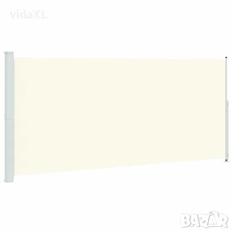 vidaXL Прибираща се дворна странична тента, 220x514 см, кремава