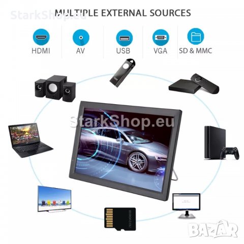  Преносим телевизор 7″ с батерия + работи на 12V / 220V, снимка 7 - Други - 39197364