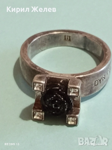 Дизайнерски сребърен пръстен DYRBERG/KERN с декоративна Роза и кристали ювелирна изработка 51799, снимка 8 - Пръстени - 52982463